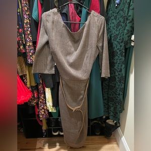 Collectif Adeline library check pencil dress